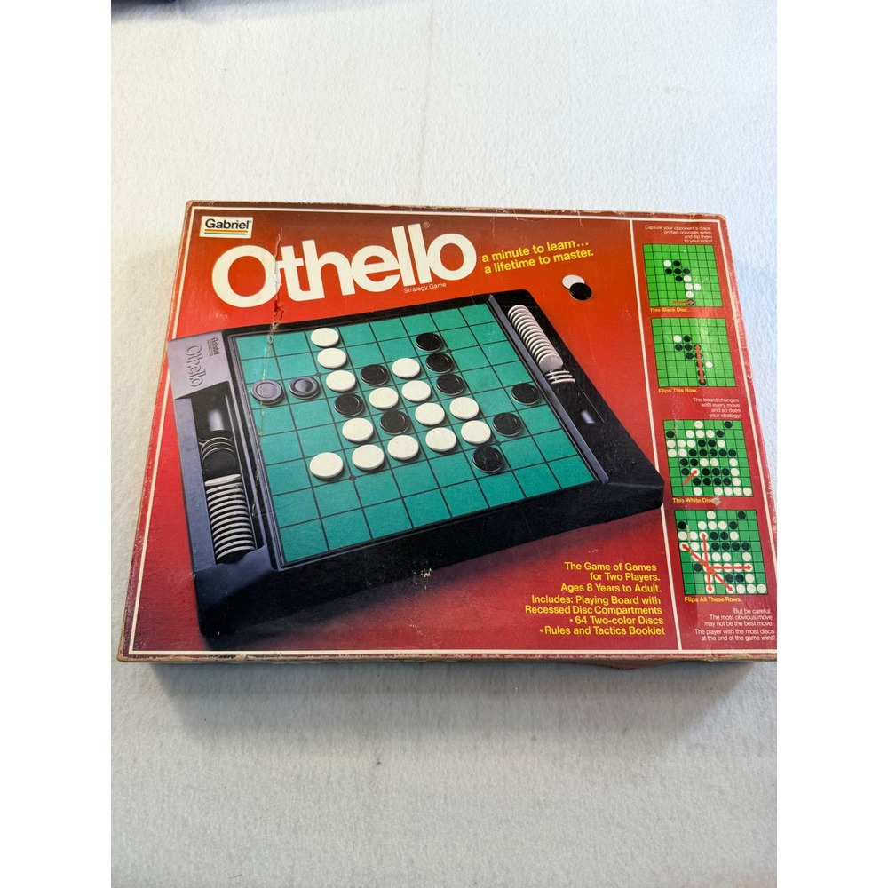 Vintage Othello Strategy Board Game Gabriel 1976 Reversi 2 Player Complete